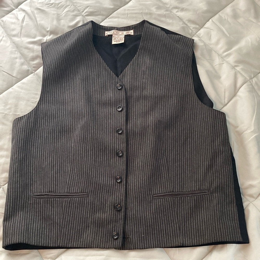 Men's Gray Pinstripe Vest